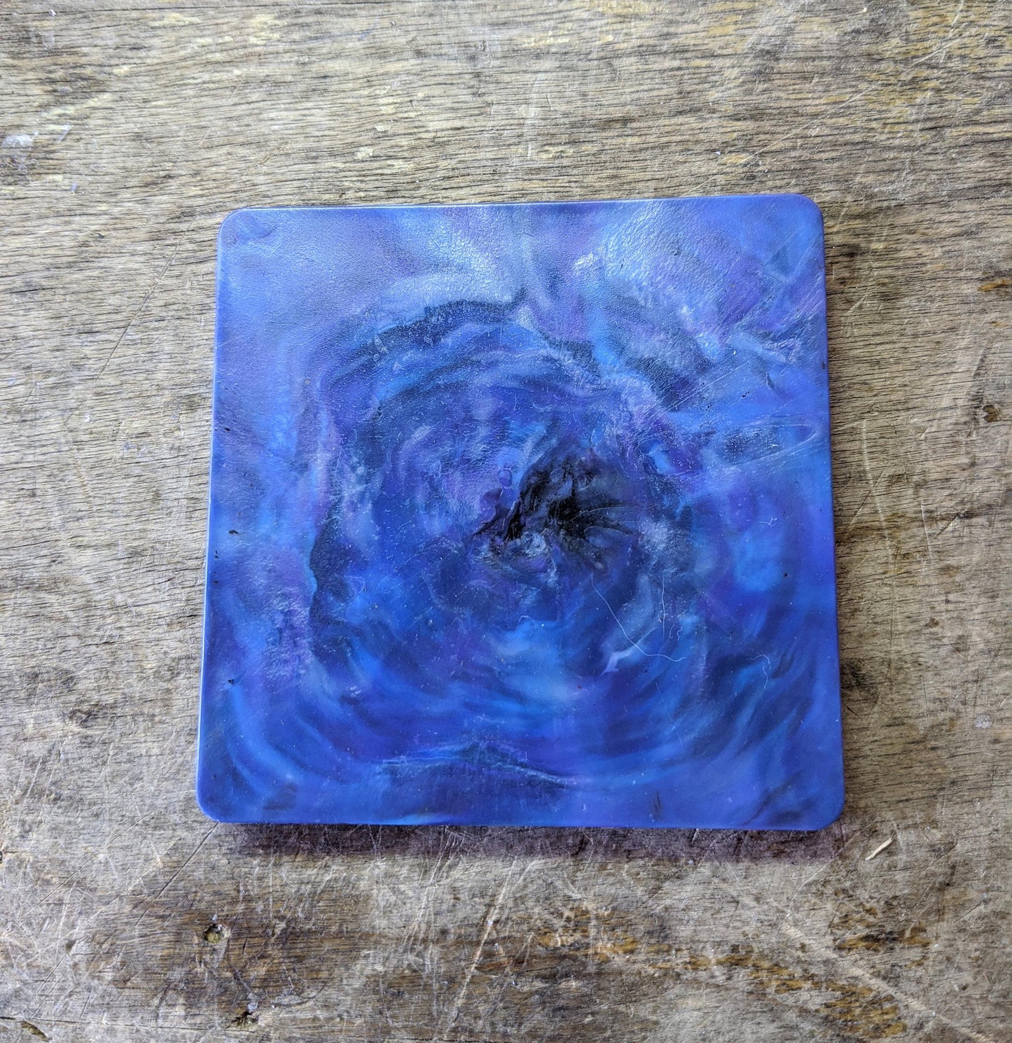 Art Tile/Coaster (square)--- 100% Recycled Plastic + Handmade Craft