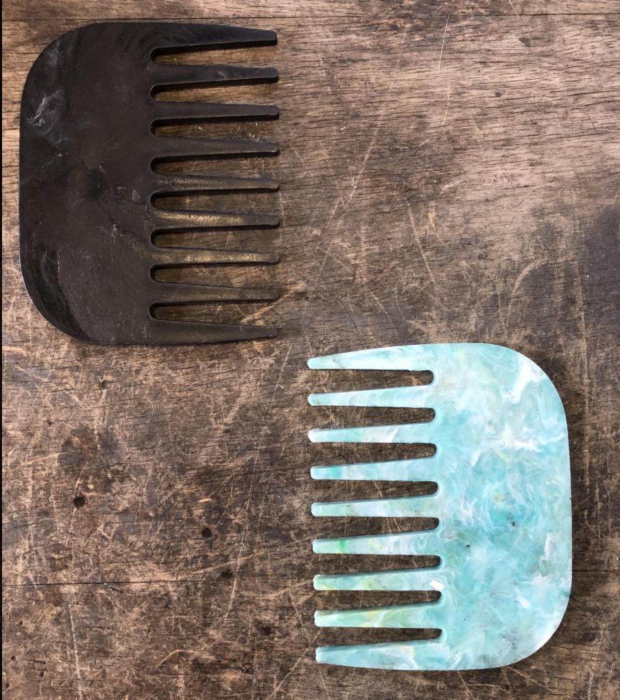 Widetooth Hair Comb— handmade recycled plastic
