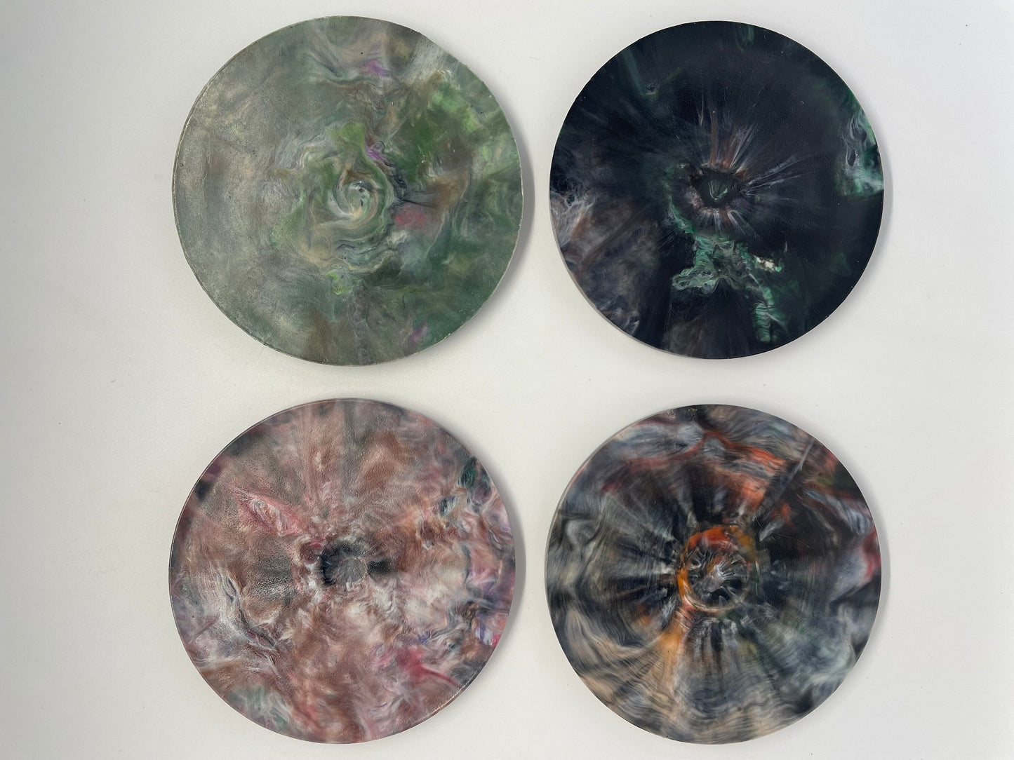 Art Tiles/Coasters (circle) -- handmade 100% recycled plastic