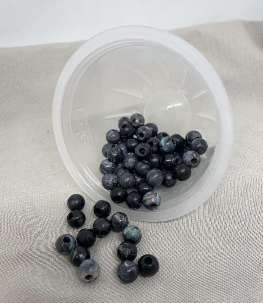 8.5mm crafting/jewelry beads (Set of 22)— handmade recycled plastic beads