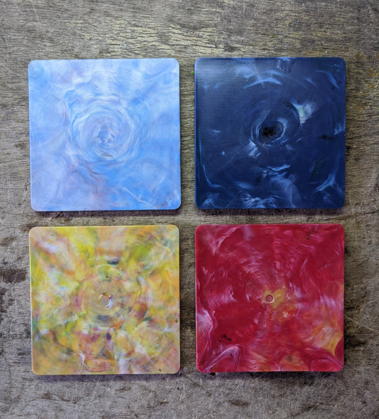 Art Tile/Coaster (square)--- 100% Recycled Plastic + Handmade Craft