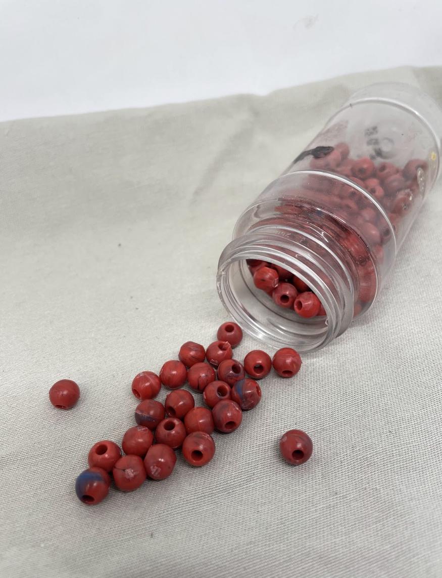 8.5mm crafting/jewelry beads (Set of 22)— handmade recycled plastic beads