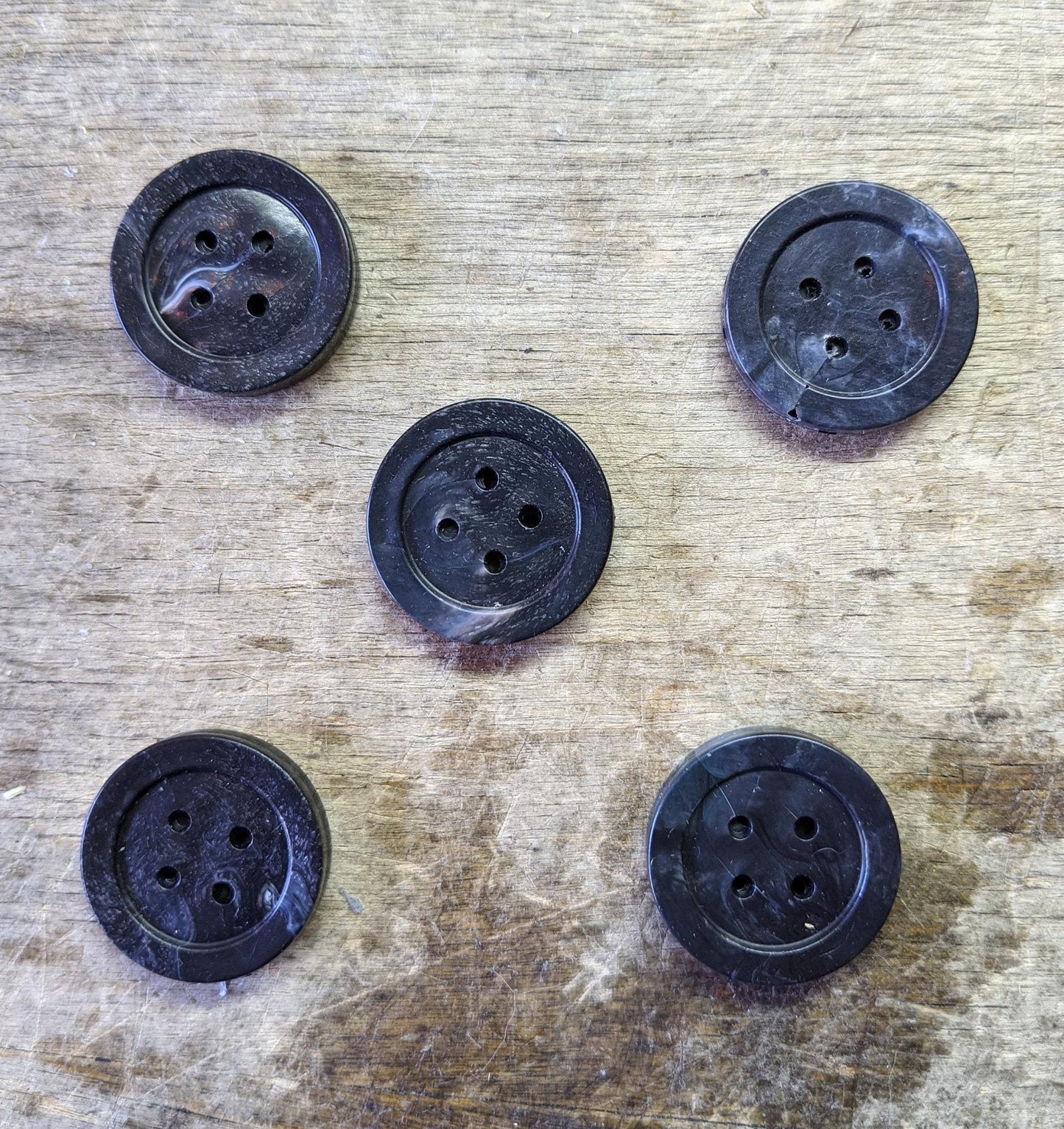 Big Button (1 inch)-- Handmade 100% Recycled Plastic Buttons
