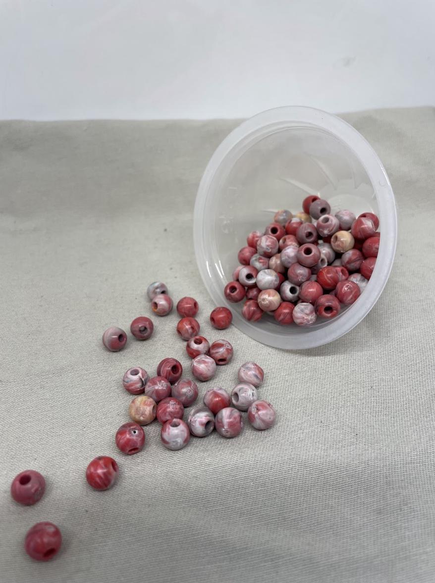 8.5mm crafting/jewelry beads (Set of 22)— handmade recycled plastic beads