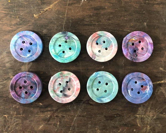 Big Button (1 inch)-- Handmade 100% Recycled Plastic Buttons