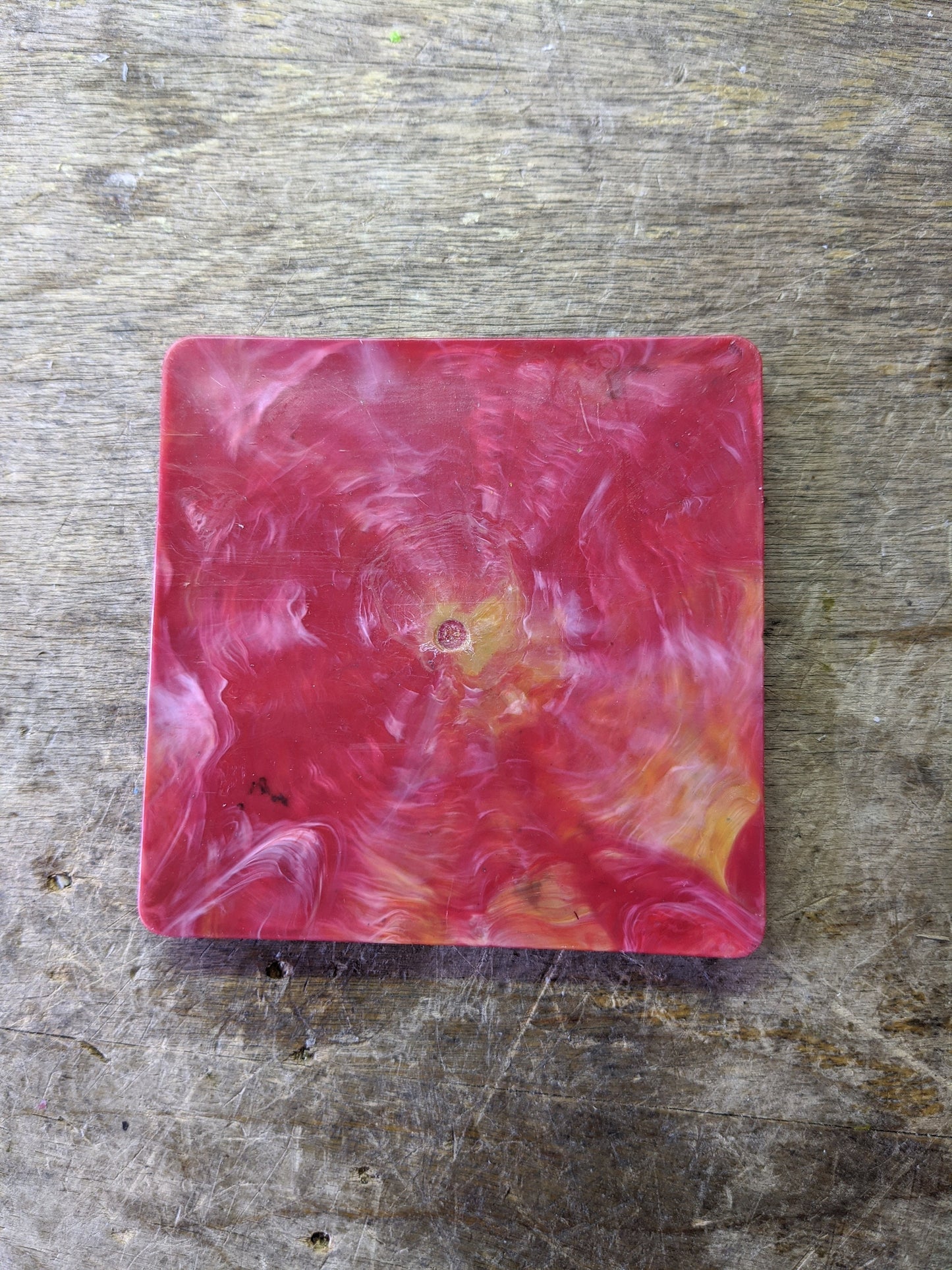 Art Tile/Coaster (square)--- 100% Recycled Plastic + Handmade Craft