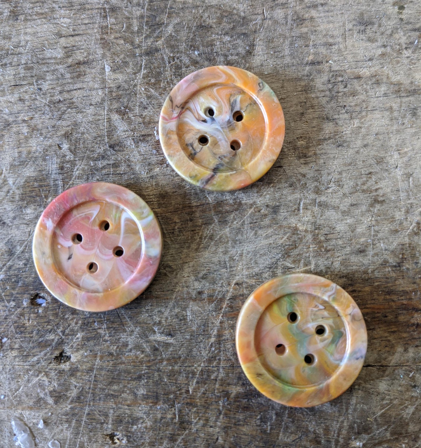 Big Button (1 inch)-- Handmade 100% Recycled Plastic Buttons