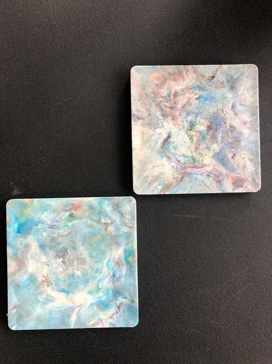Art Tile/Coaster (square)--- 100% Recycled Plastic + Handmade Craft