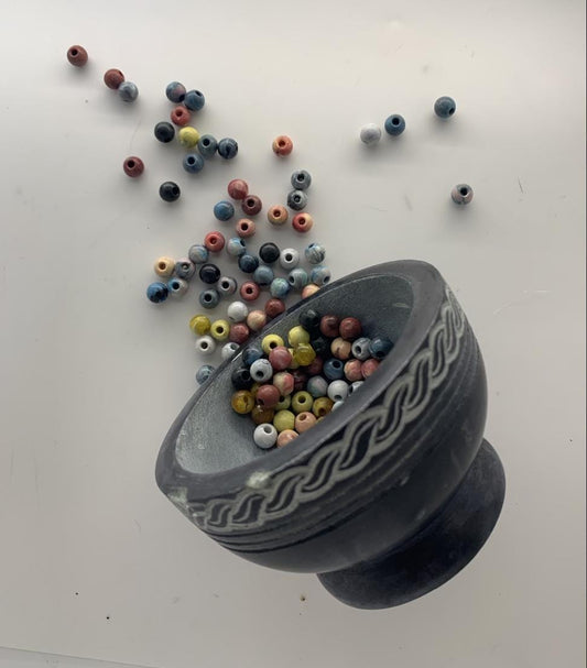 8.5mm crafting/jewelry beads (Set of 22)— handmade recycled plastic beads