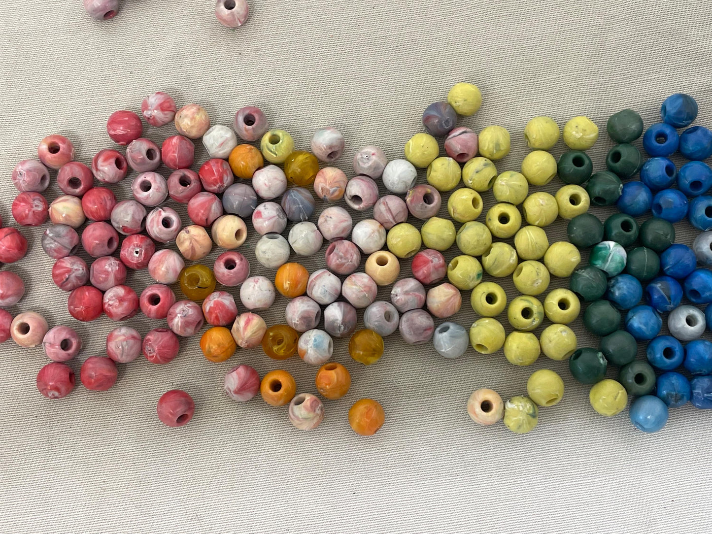 8.5mm crafting/jewelry beads (Set of 22)— handmade recycled plastic beads