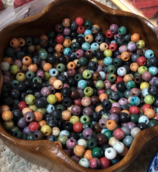 8.5mm crafting/jewelry beads (Set of 22)— handmade recycled plastic beads