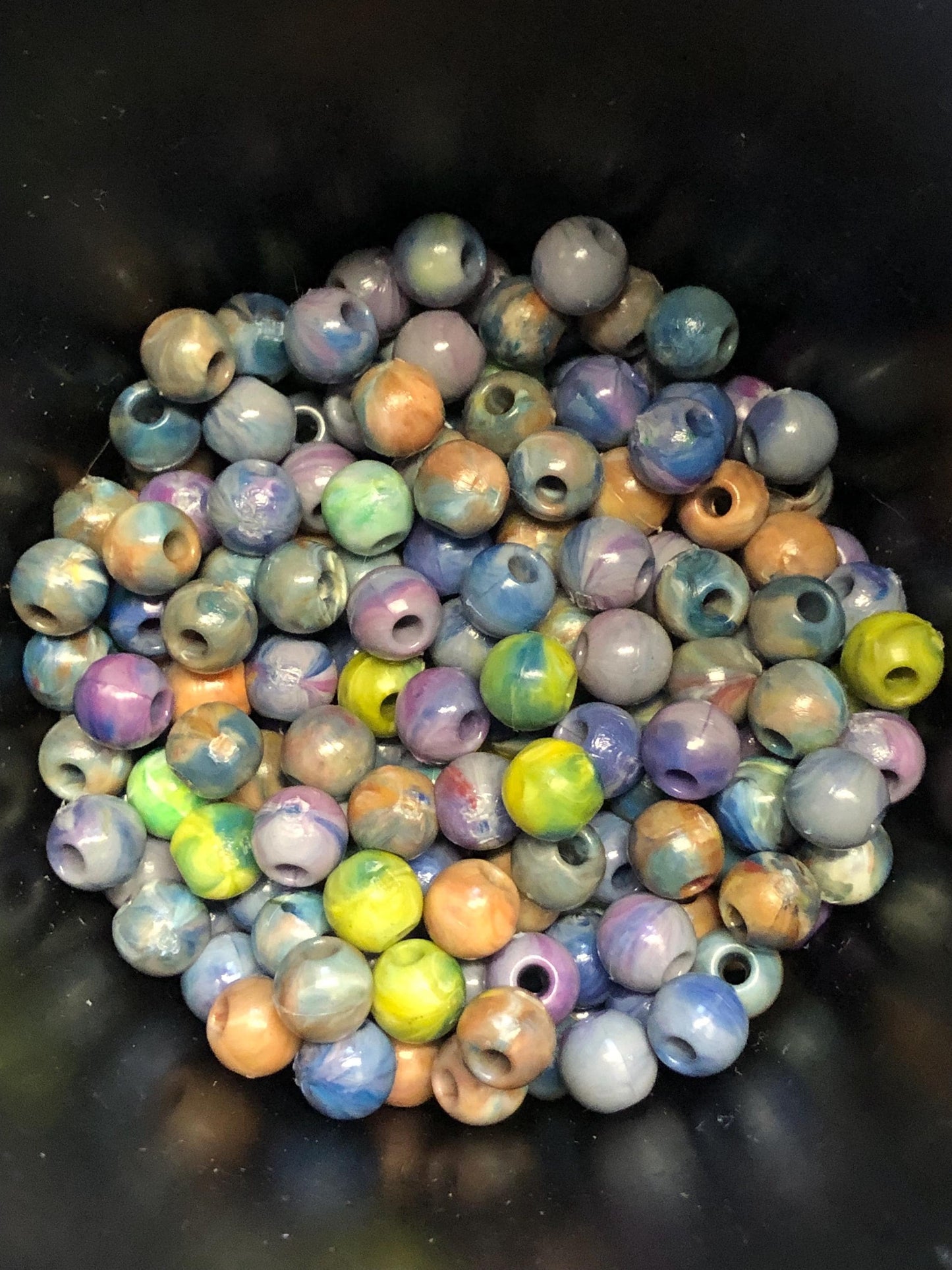 8.5mm crafting/jewelry beads (Set of 22)— handmade recycled plastic beads