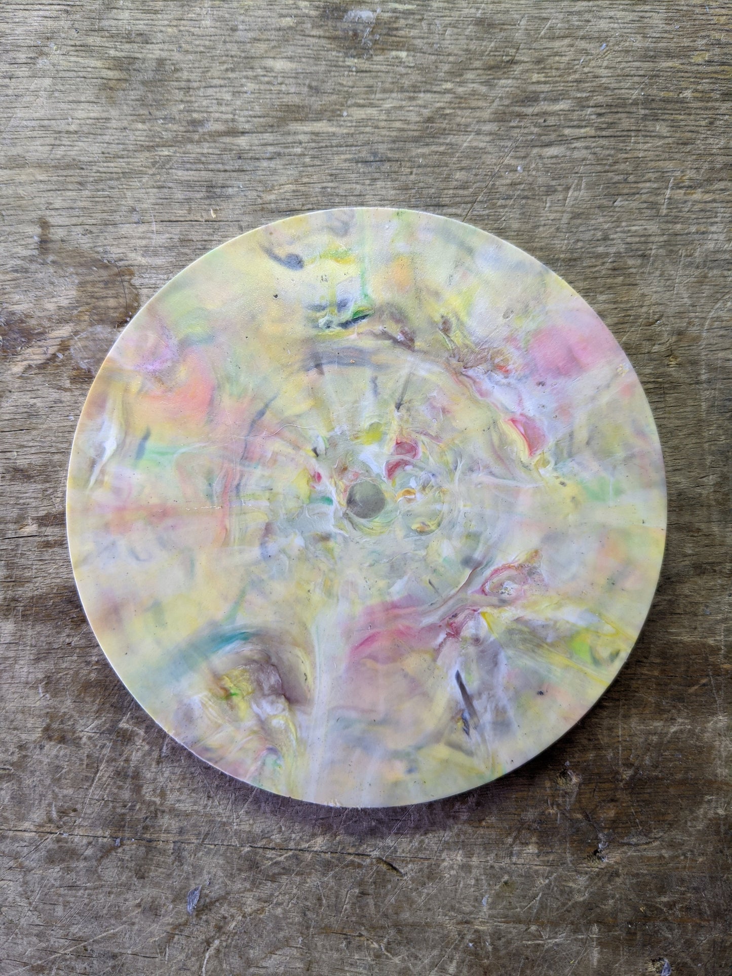 Art Tiles/Coasters (circle) -- handmade 100% recycled plastic