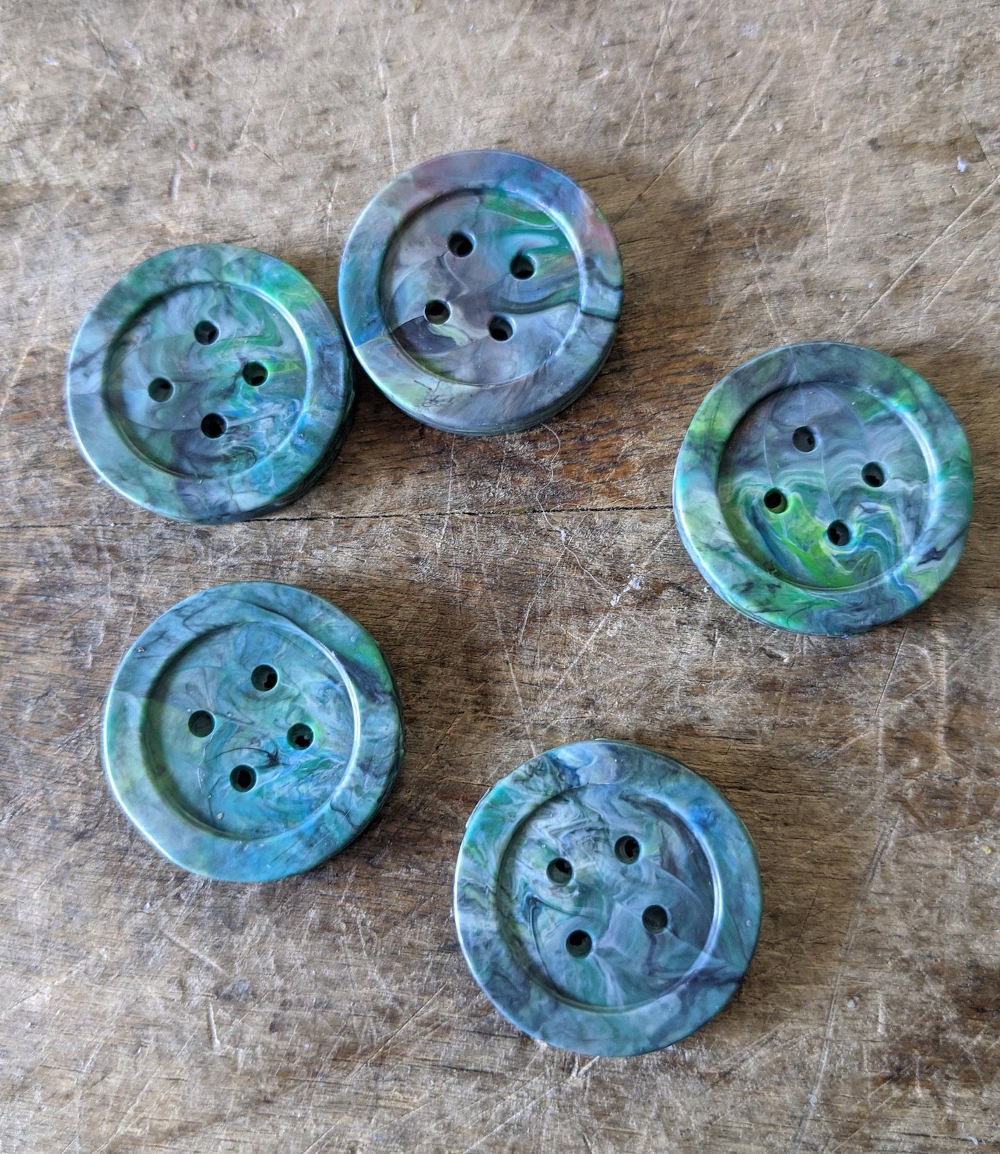Big Button (1 inch)-- Handmade 100% Recycled Plastic Buttons