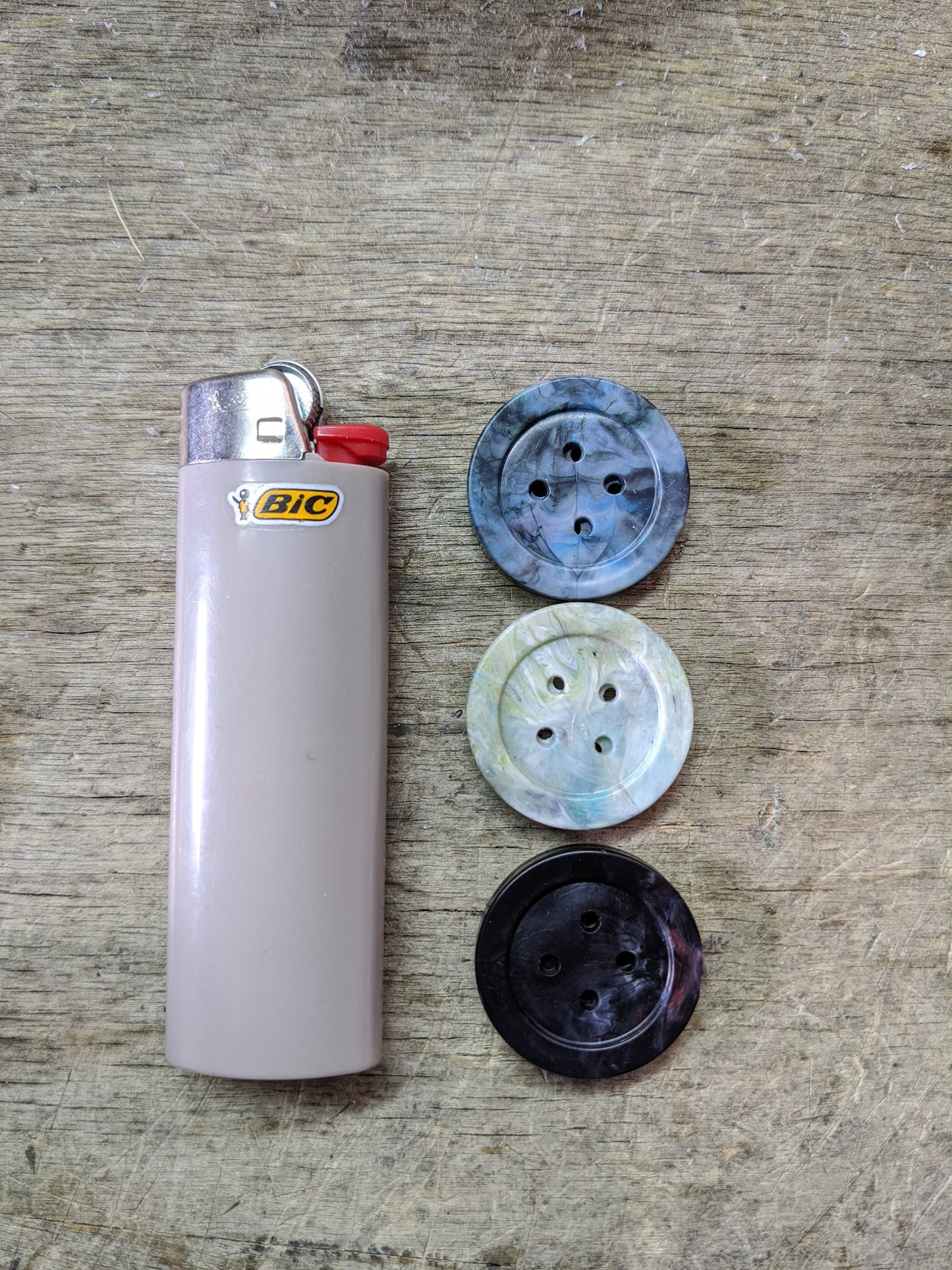 Big Button (1 inch)-- Handmade 100% Recycled Plastic Buttons