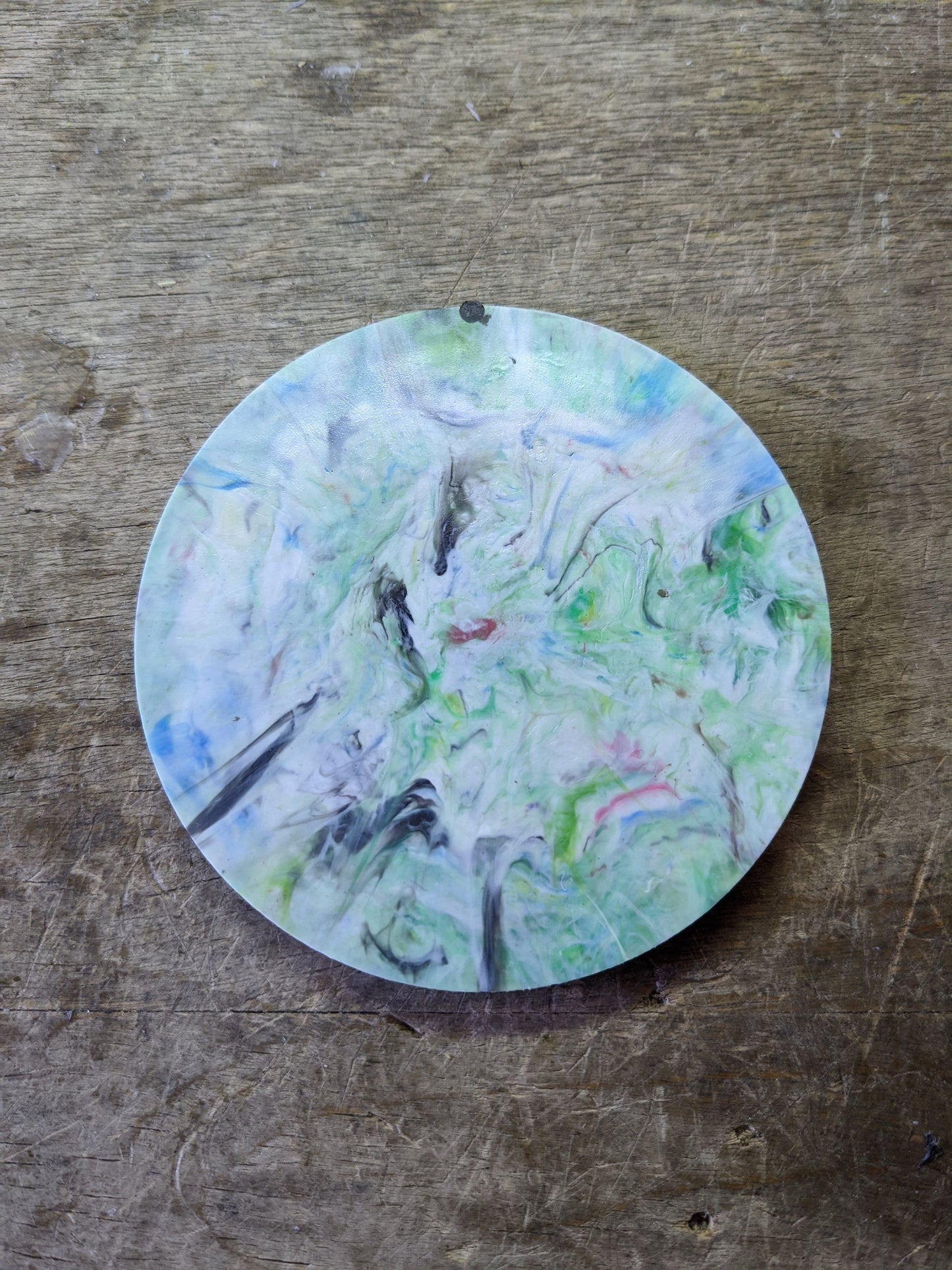 Art Tiles/Coasters (circle) -- handmade 100% recycled plastic